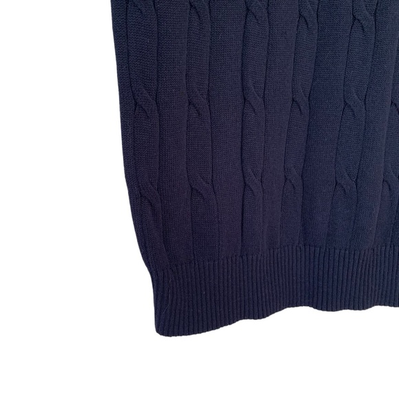 🇫🇷 Kujten 100% Cashmere Navy Cable Knit Short Sleeve Sweater - Picture 5 of 9